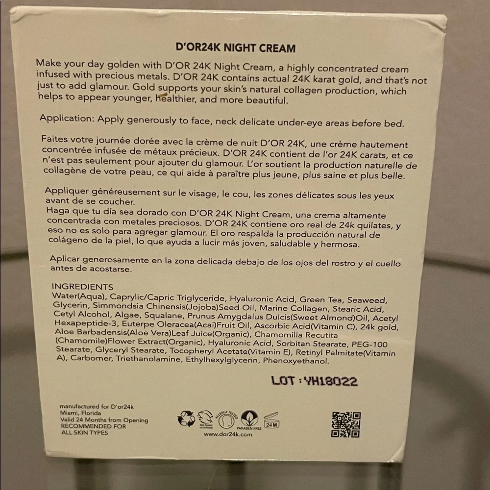 D'Or Skincare Night Cream - Cream - Picture 2 of 2